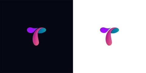 letter T logo template. abstract colorful logo template illustration