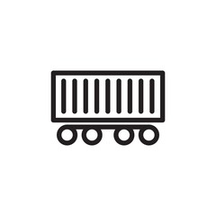 train container, wagon outlined vector icon. Modern simple isolated sign. Pixel perfect vector  illustration for logo, website, mobile app and other designs