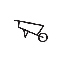 wheelbarrow, building tool outlined vector icon. Modern simple isolated sign. Pixel perfect vector  illustration for logo, website, mobile app and other designs