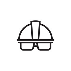 worker helmet, worker security outlined vector icon. Modern simple isolated sign. Pixel perfect vector  illustration for logo, website, mobile app and other designs