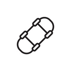 skateboard outlined vector icon. Modern simple isolated sign. Pixel perfect vector  illustration for logo, website, mobile app and other designs