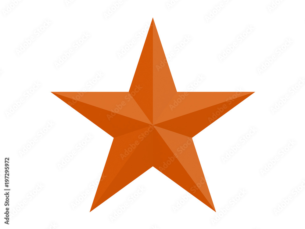 Wall mural faceted star with 10 sides isolated on a white background 3d rendering