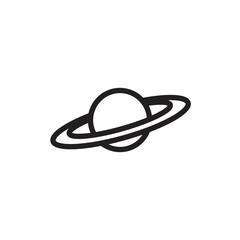 planet Saturn outlined vector icon. Modern simple isolated sign. Pixel perfect vector  illustration for logo, website, mobile app and other designs