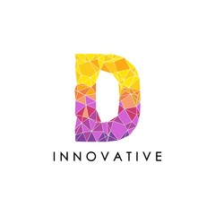 Abstract letter D logo design template