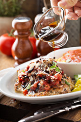 Bruschetta chicken with rice