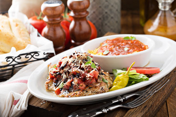 Bruschetta chicken with rice