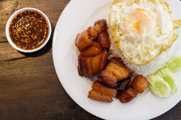Sweet Fried Streaky Pork and Spicy Fish Sauce with Rice.