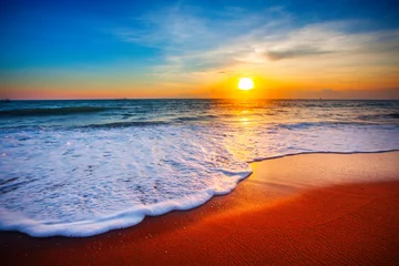 Deurstickers Zonsondergang aan zee zonsondergang en zee