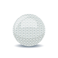 White textured golf ball isolated on white.