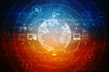 2d illustration technology background