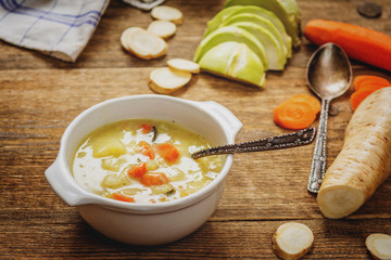 Hmemade vegetables soup