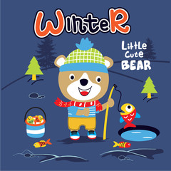 winter time cartoon vector art