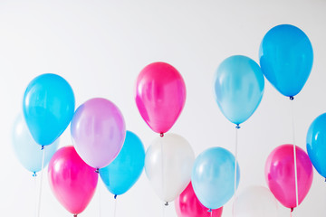 balloons on white wooden background