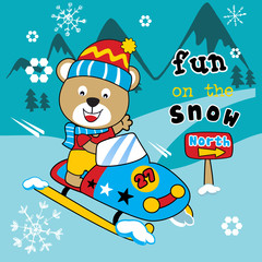 winter fun cartoon vector