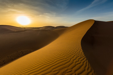 landscape in desert at sunset