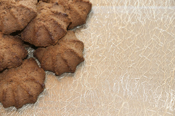 chocolate shortbread cookie. delicious shortbread cookies with cocoa.