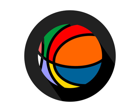 black circle basketball icon sports equipment tool utensil image vector