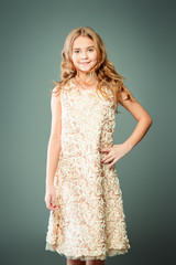 elegant blonde child girl