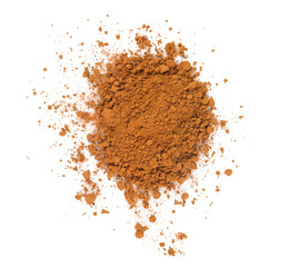 cocoa powder isolated on white