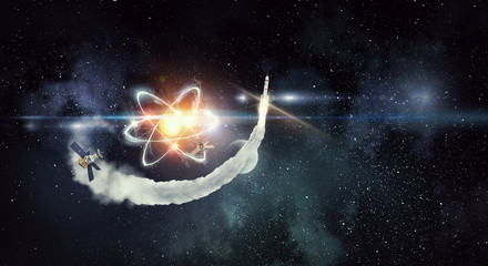 Obraz na płótnie Canvas Astronomy concept backdrop. 3d rendering