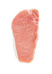 sliced raw meat isolated on white