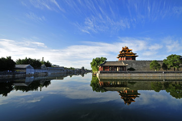 Fototapeta na wymiar Beijing the imperial palace watchtower