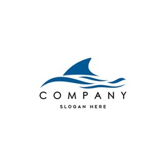 whale wave logo vector