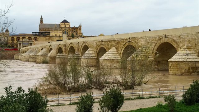 Roman Bridge Cordoba Spain Time Lapse