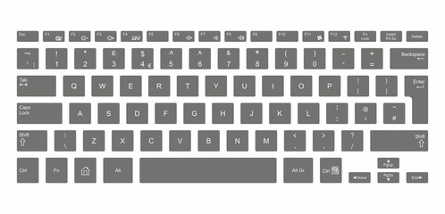 Computer keyboard. isolated on white background