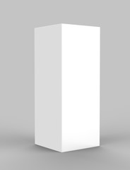 Pop Up Trade Show Tower tall Display with Stretch Fabric Square Column. 3d render illustration.