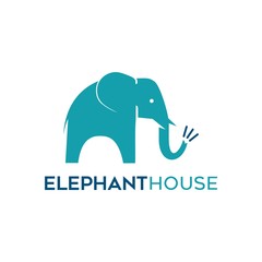 elephant home logo vector