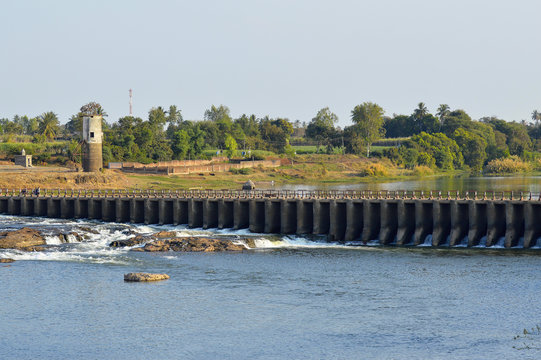 Bund on Krishna river near Sangli, Maharashtra