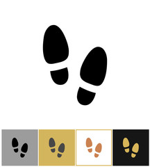 Shoe step print icon, shoes footstep sign or shoeprint symbol