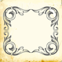 Vector baroque of vintage elements for design.
