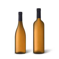 Realistic bottles of white wine isolated on a white background. Vector illustration
