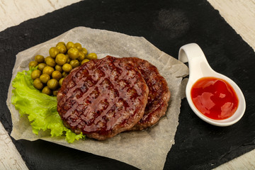 Grilled burger cutlet