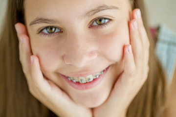 Girl with braces
