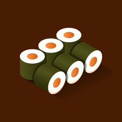 Rolls color isometric style icon, fastfood concept illustration