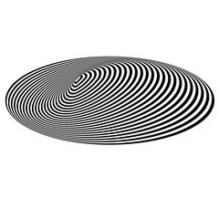 Abstract black and white background. Geometric pattern with visual distortion effect. Illusion of rotation. Op art.