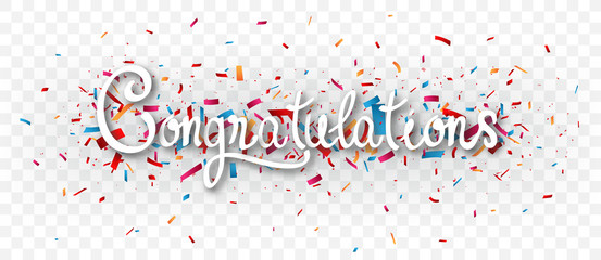 Congratulations banner , isolated on transparent background