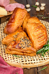 Burgers stuffed close-up