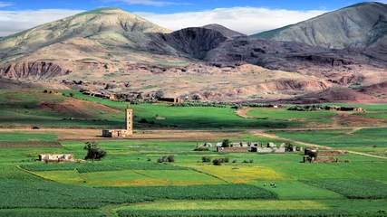 Papier Peint photo Maroc Landscape in the plains of Fez in Morocco