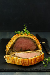 Homemade Christmas Beef Wellington with a Pastry Crust