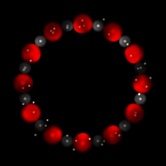 Concept contrast red black circles abstract background
