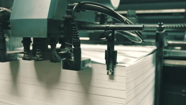 Machine working in printing house, polygraph industry