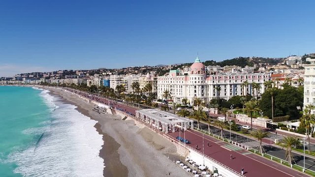 Nice, France, Aerial view of promenade des Anglais, Cote d'Azur, HD (1920X1080)