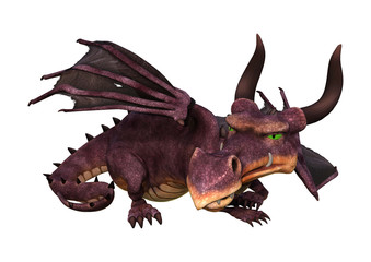 Fototapeta premium 3D Rendering Fantasy Dragon on White