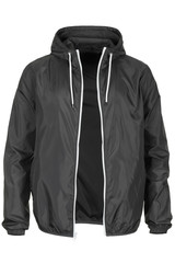 Warm grey windbreaker jacket with hood © eightstock