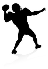 American Football Player Silhouette