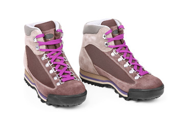 High mountain shoe isolated on white background